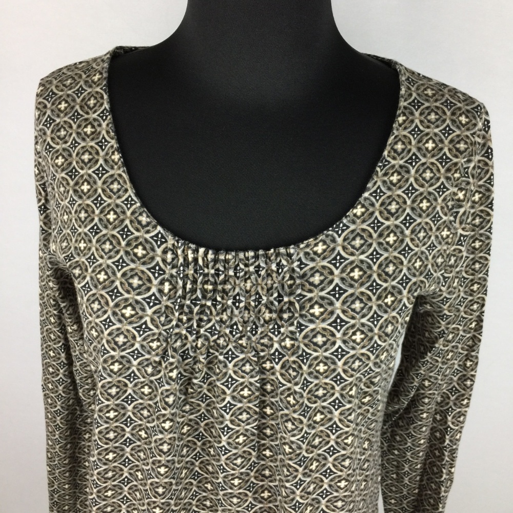 J. Jill XS Blouse Chest Accent Geo Abstract Cotton - Picture 2 of 8